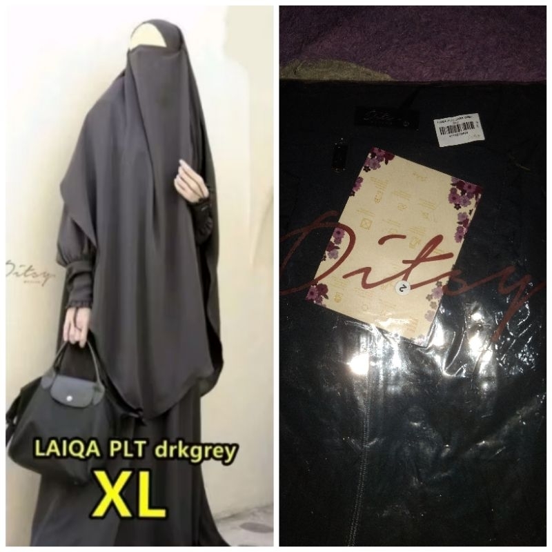 Ditsy Moslem ZAYNA FK SET GN FORMAL BLACK & LAIQA PLAT DARK GREY Ditsy Moslem