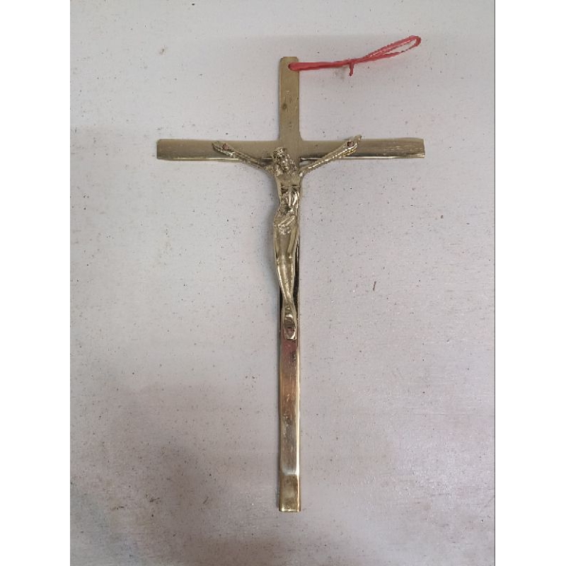 Salib Gantung Kuningan Semua Besar 21cm (1568) - Salib Gantung - Salib Dinding - Salib Kuningan