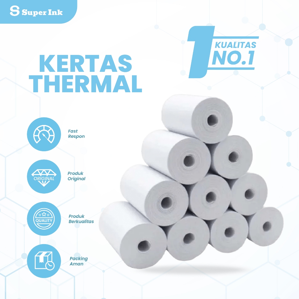 

Kertas Struk Thermal Paper Roll 57x30 57x40 57x50 Kasir EDC Termal Mini