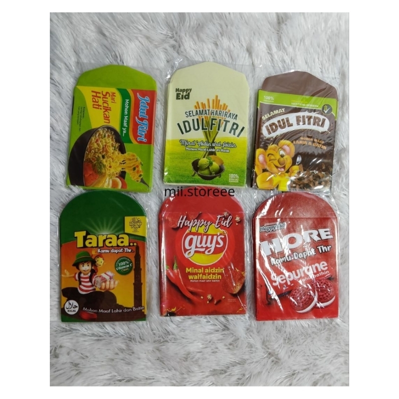 

Amplop Lebaran Idul Fitri - Amplop Lebaran Motif Snacks isi 10