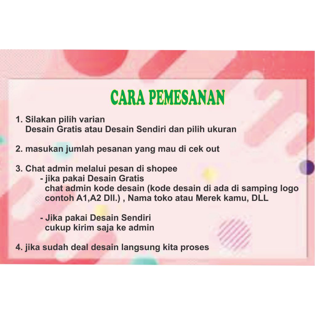 STIKER LOGO OLSHOP UKURAN 4 CENTIMETER  LABEL MAKANAN MINUMAN SUDAH CUTTING POTONG TINGGAL TEMPEL