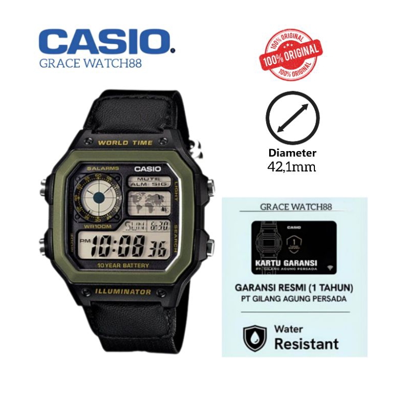 jam tangan Casio Ae-1200whb-1bvdf / jam tangan Casio ae-1200whb-1bvdf jam tangan digital Casio ae-12