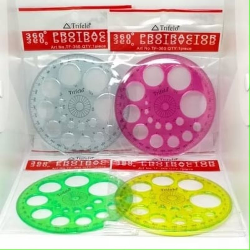

DELUNASHOP penggaris bulat busur 360 derajat lingkaran trifelo/ rol bulat busur plastik
