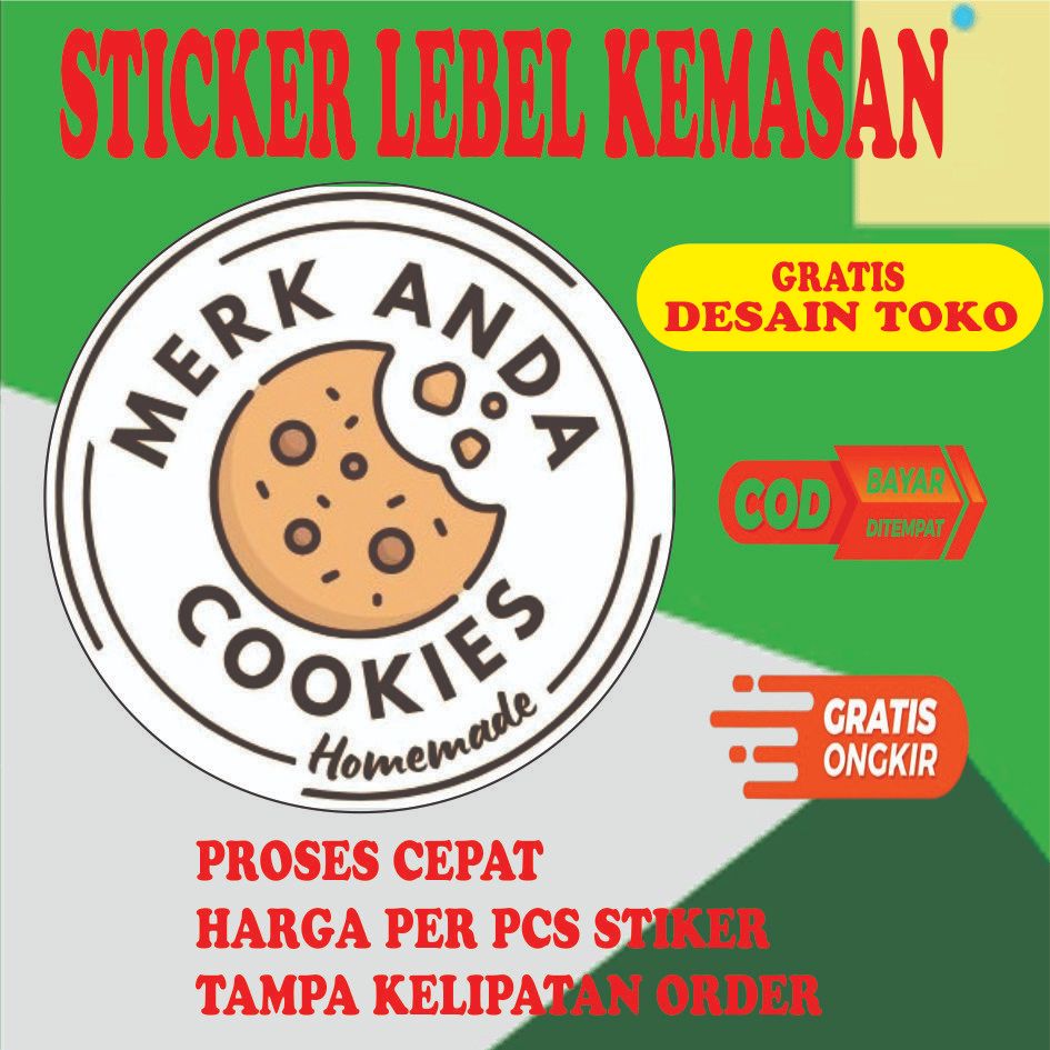 STIKER LOGO OLSHOP UKURAN 5 CENTIMETER  LABEL MAKANAN MINUMAN SUDAH CUTTING POTONG TINGGAL TEMPEL