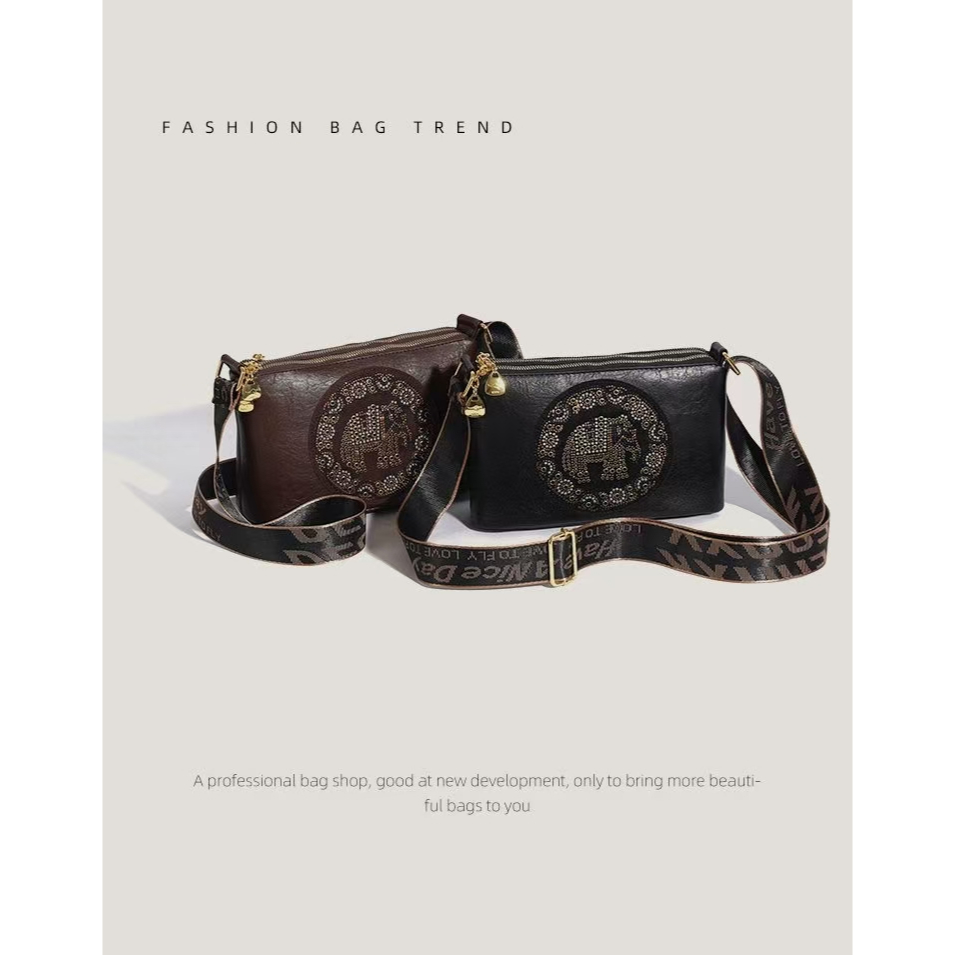 BJ65341 - BLACK/COFFEE TAS SLEMPANG HANDBAG TAS WANITA FASHION IMPORT MODIS ELEGAN TERMURAH TERLARIS