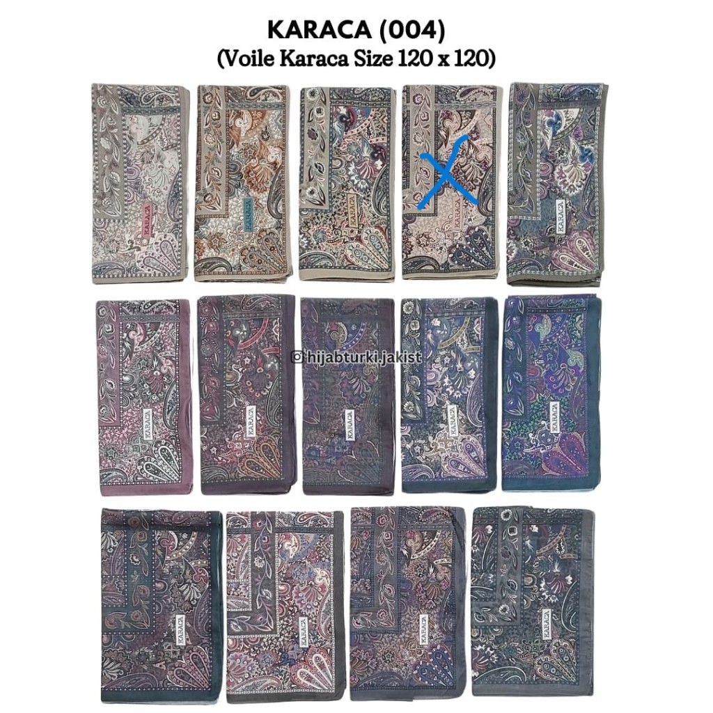 Jilbab Turki Karaca_Hijab Segiempat _Bahan Voile Karaca_Hijab Size 120*120 cm