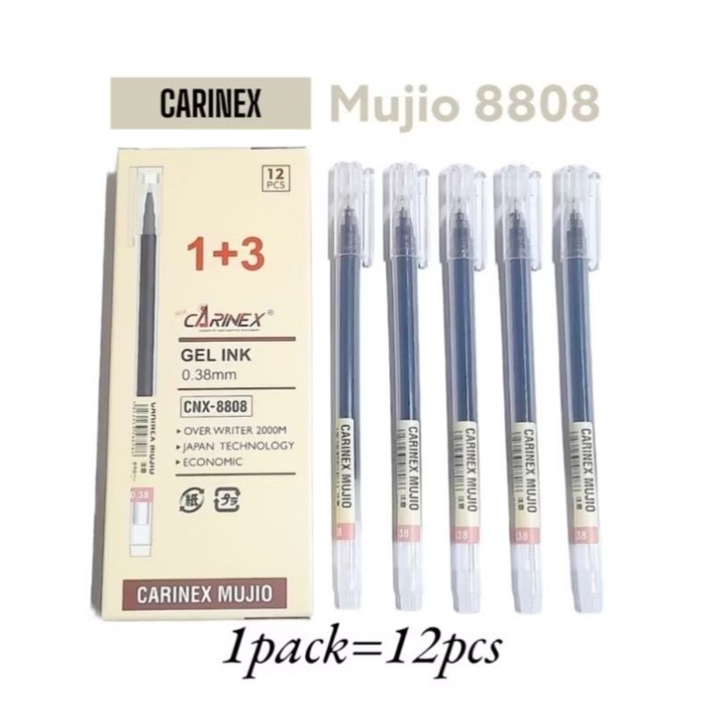 

Pulpen Pen Gel Mujio 8808 Carinex 0.38mm (1 Lusin)