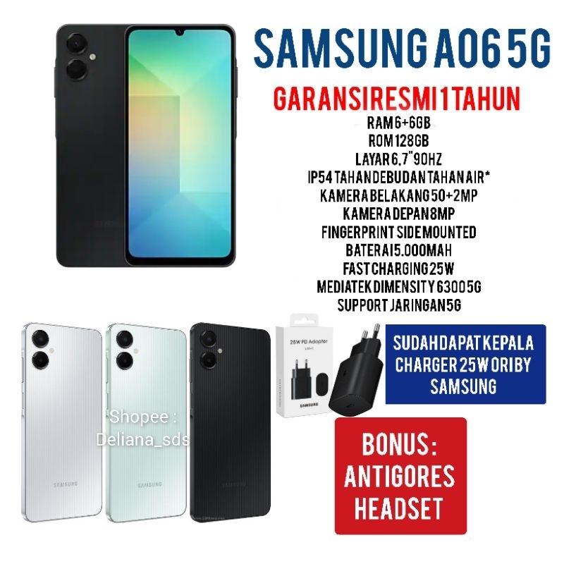 Samsung A06 5G 6/128 6+6/128 12/128 Garansi Resmi 1 Tahun Samsung A06 5G 6+6/128 Samsung A06 5G 12/1