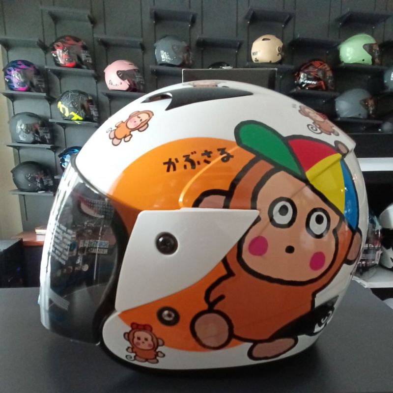 HELM ANAK-ANAK MDS SPORT R3 JUNIOR SANRIO SANRIO MONKICHI #1 WHITE (SMOKE)
