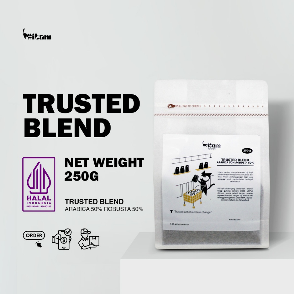 

Espresso Blend 50 Arabika 50 Robusta 250 g Hitam Roastery