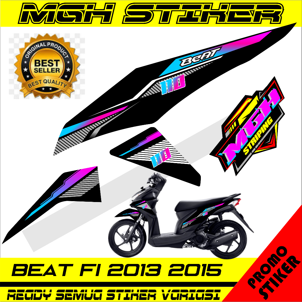 striping beat fi 2013-2015 variasi - stiker motor honda - motor – beat fi 2013-2015