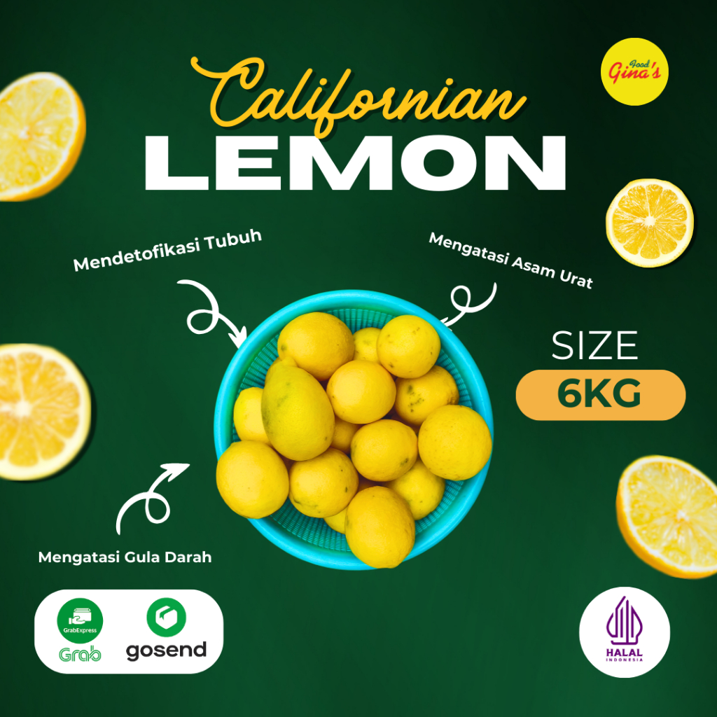 

Lemon California 6 KG Grade AB Murah Fresh + Free Packing
