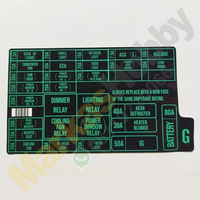 Sticker Honda Accord Maestro Fuse Box Sikring