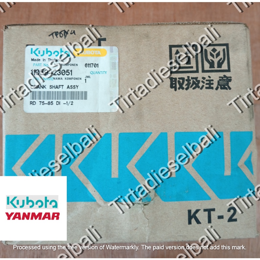 KUBOTA CRANKSHAFT KRUK AS RD 75-85 DI2T/2S 11059-23051 ORIGINAL