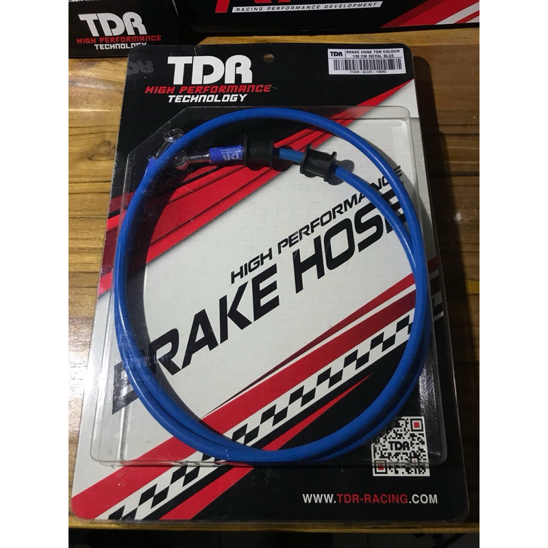 BRAKE HOSE TDR 130CM-BLUE-SILVER-TITANIUM SILVER