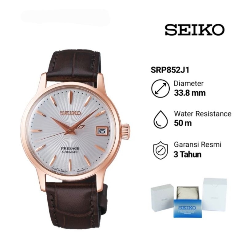 Seiko Presage SRP852J1 Automatic Bellini Cocktail Series Jam Tangan Wanita Original