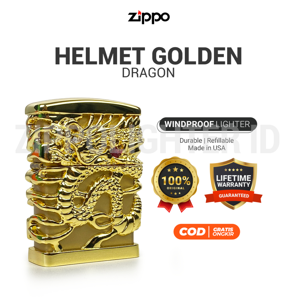 Korek Api Zippo Helmet Golden Dragon