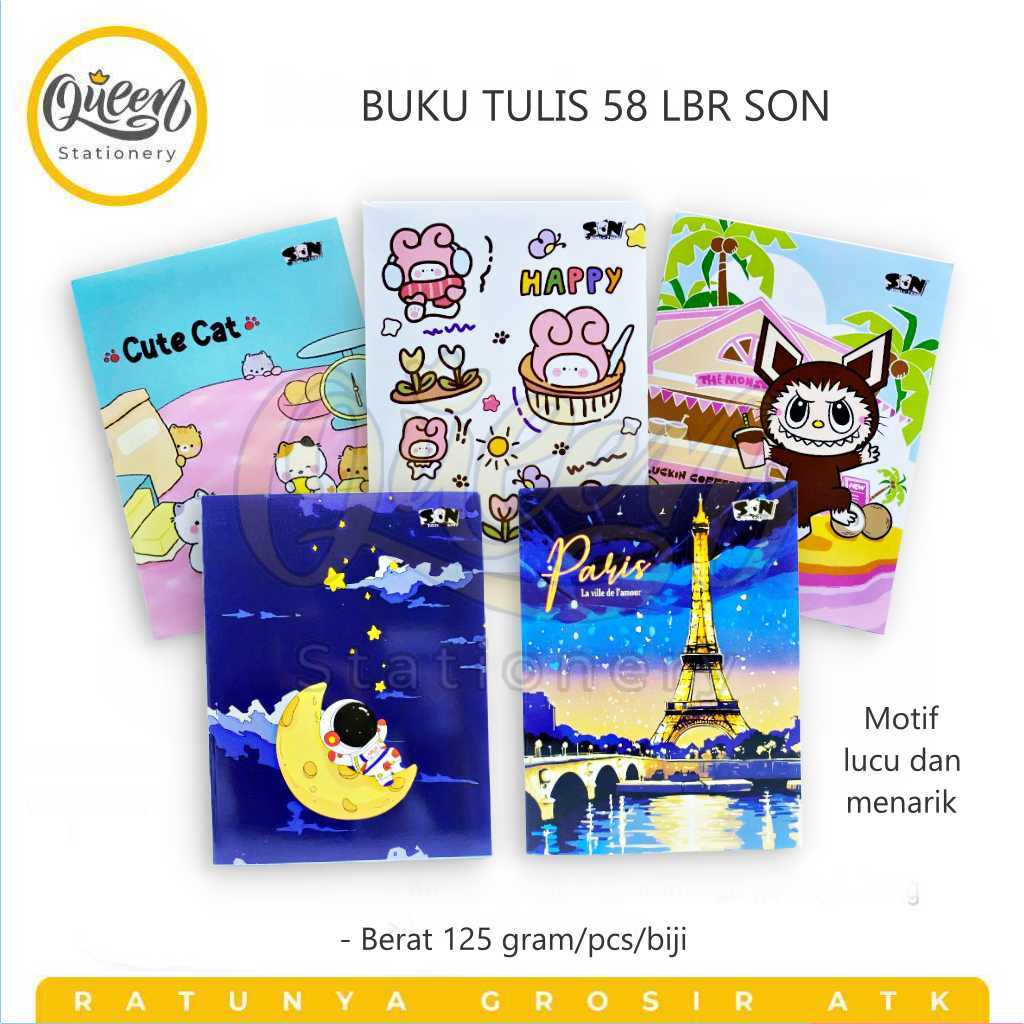 

1 PCS BUKU TULIS 58 LEMBAR SON NOTEBOOK CATATAN SEKOLAH
