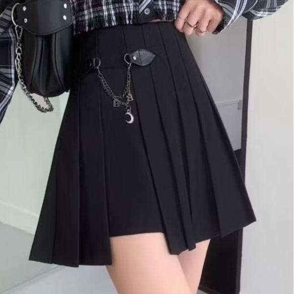 H052 - rok tenis harajuku kulit rantai /bisa hijab