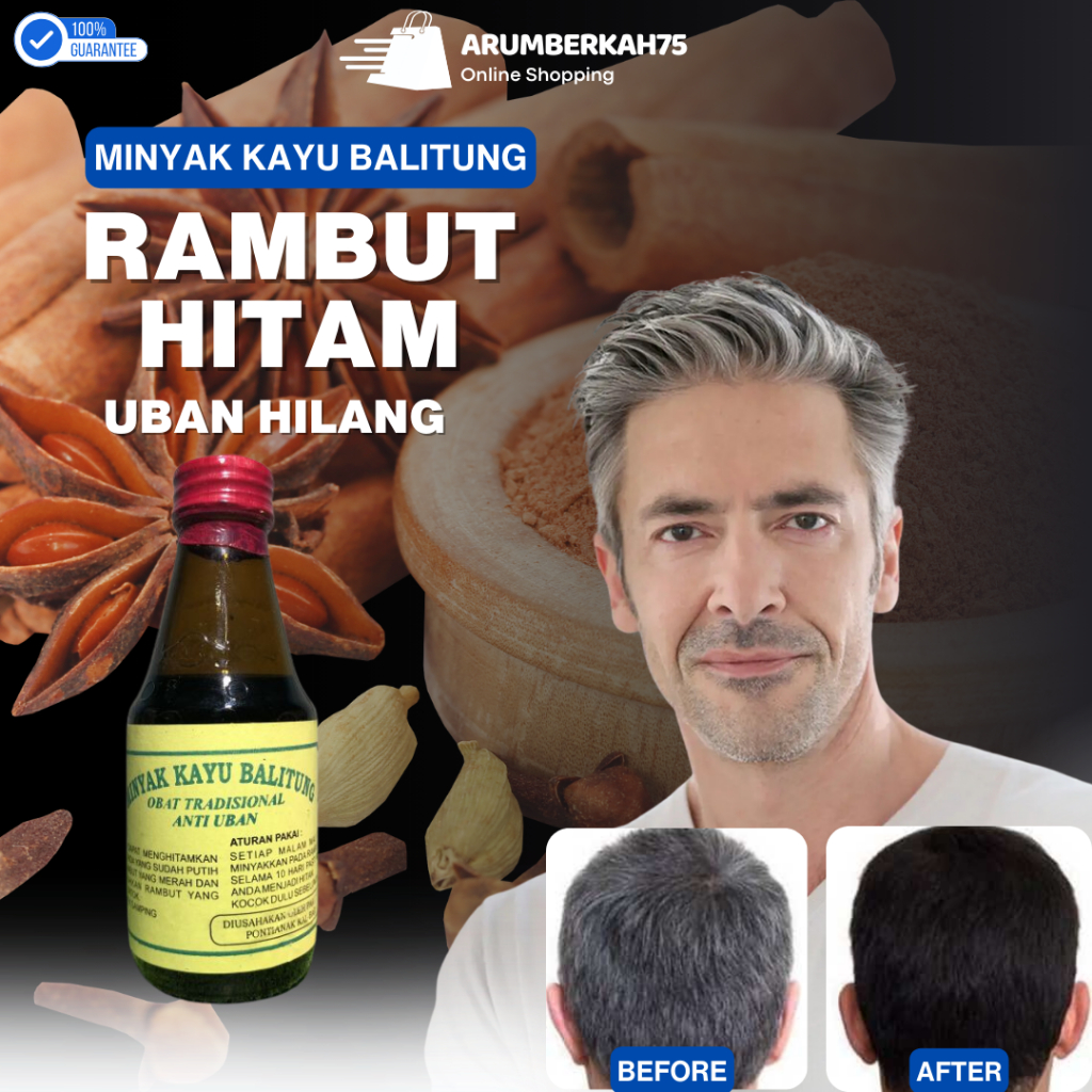 Minyak Kayu Balitung ORIGINAL Asli Kalimantan Minyak Rambut PENGHILANG UBAN Permanen