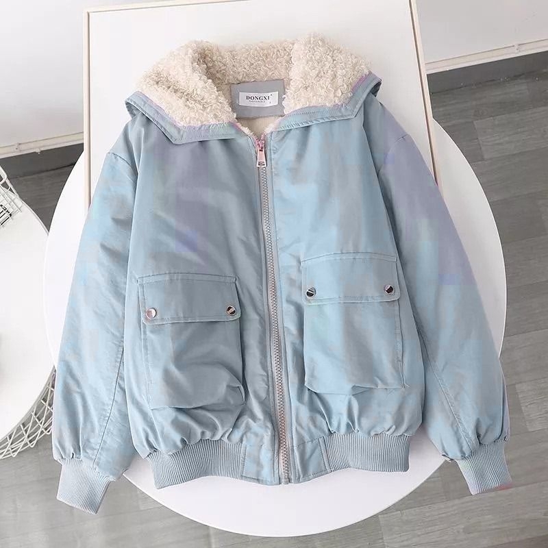 Jaket Bomber Wanita Musim Dingin Korean Style