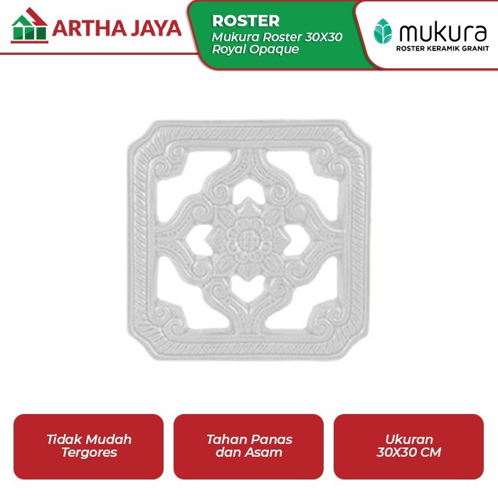 MUKURA KERAMIK VENTILASI ROSTER 30X30 ROYAL OPAQ