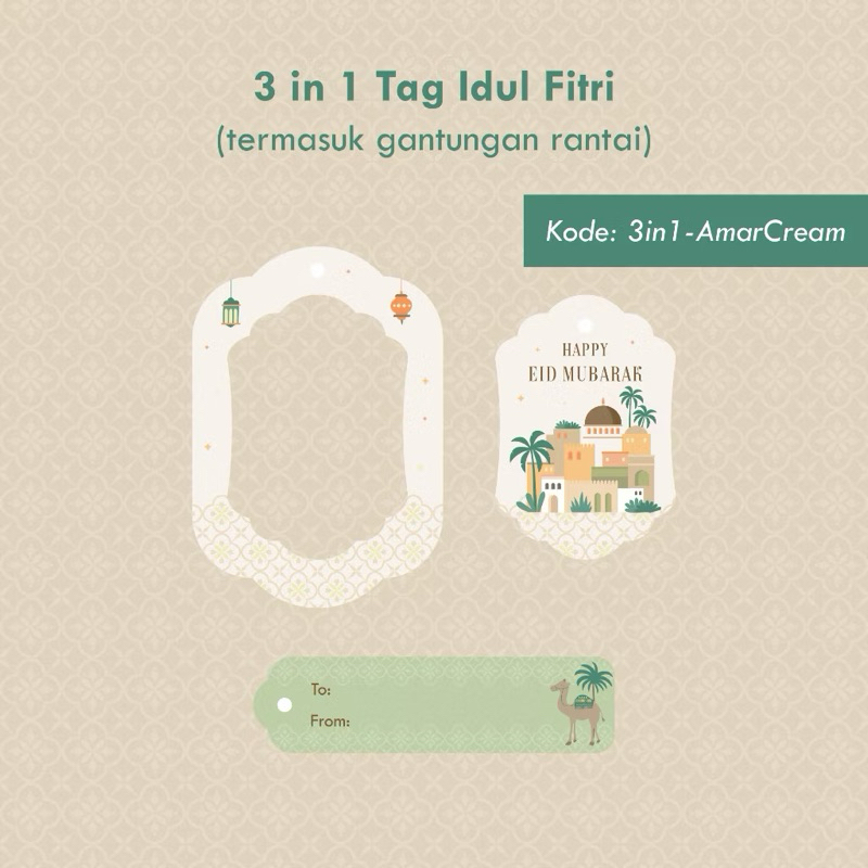

Hang tag idul fitri kode IFHT 86 set dpt 3 dgn tali rantai