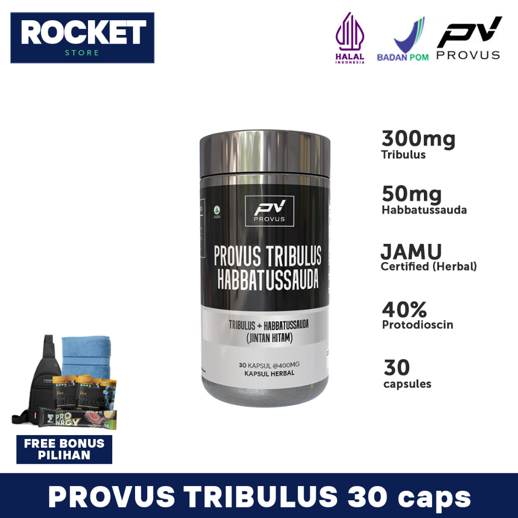 PROVUS Tribulus Habbatussauda 30 & 90 caps - Suplemen Fitness Testosterone Booster