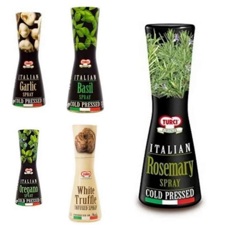 

Turci Italian Spray Truffle Garlic Rosemary Saffron Basil Oregano Minyak
