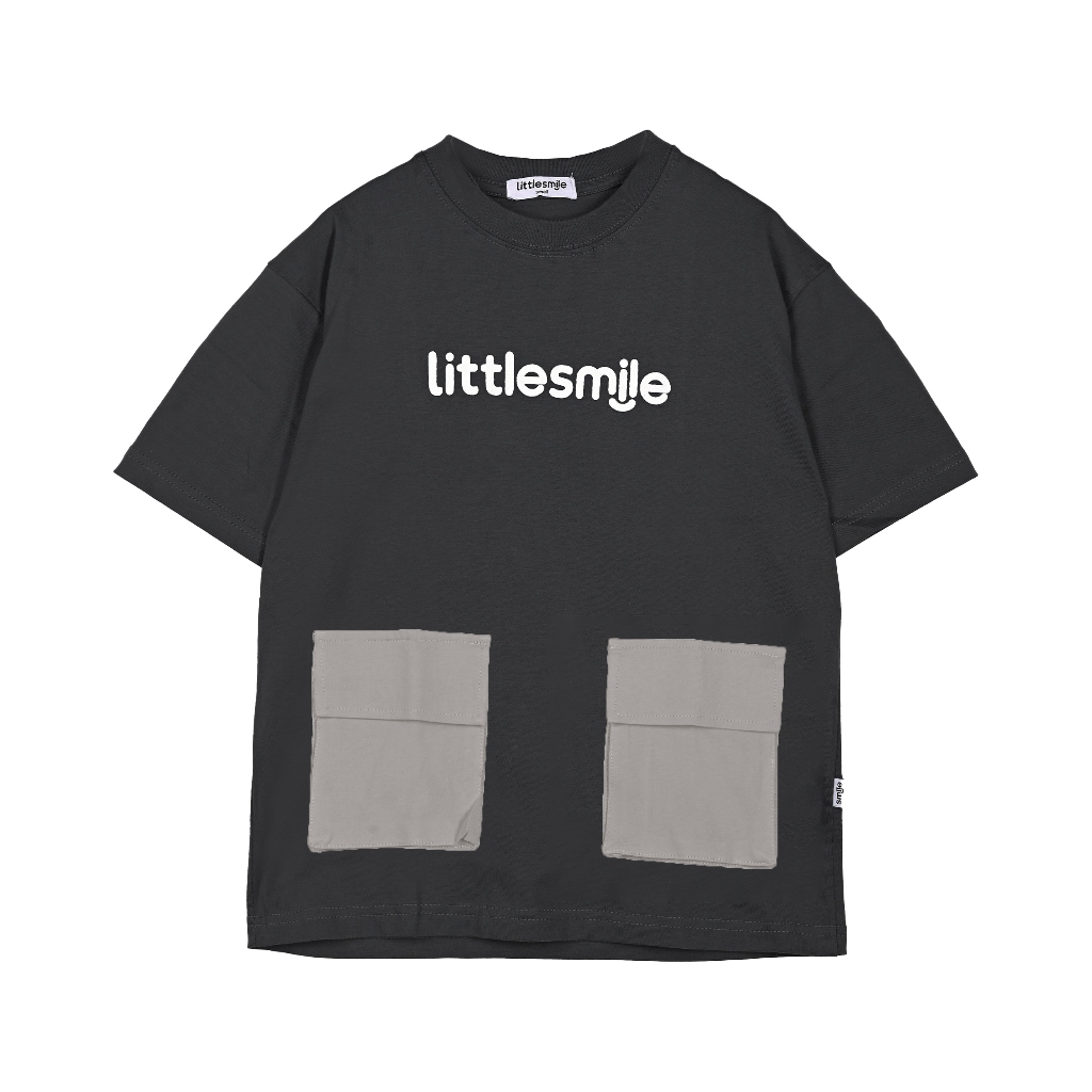 LS Oversized T-Shirt Anak Sablon Pocket Black