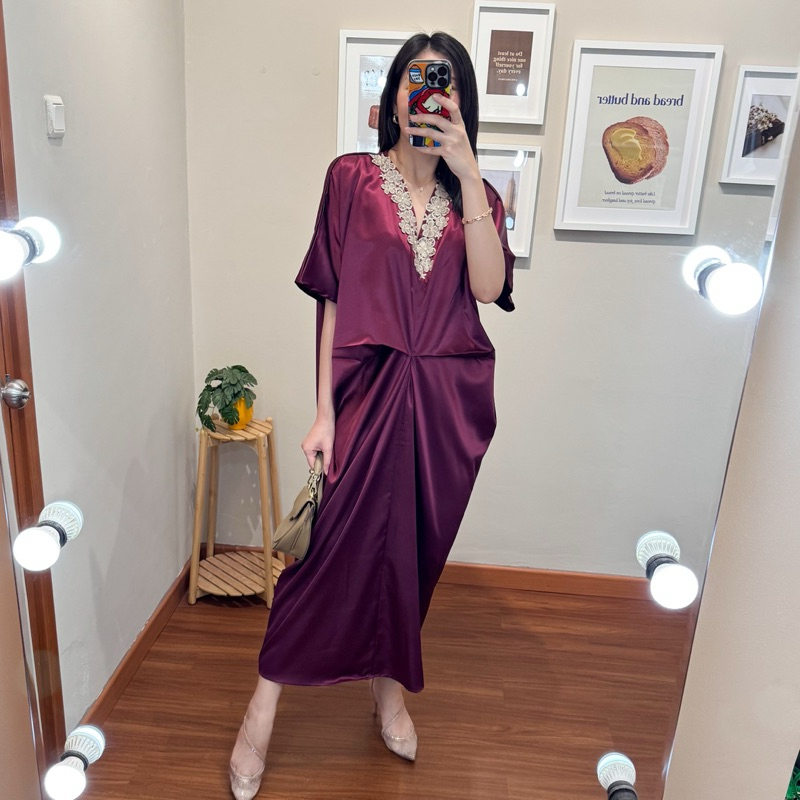 Dress kaftan baju lebaran terusan casual wanita premium - Isla Kaftan Dress NWclothing
