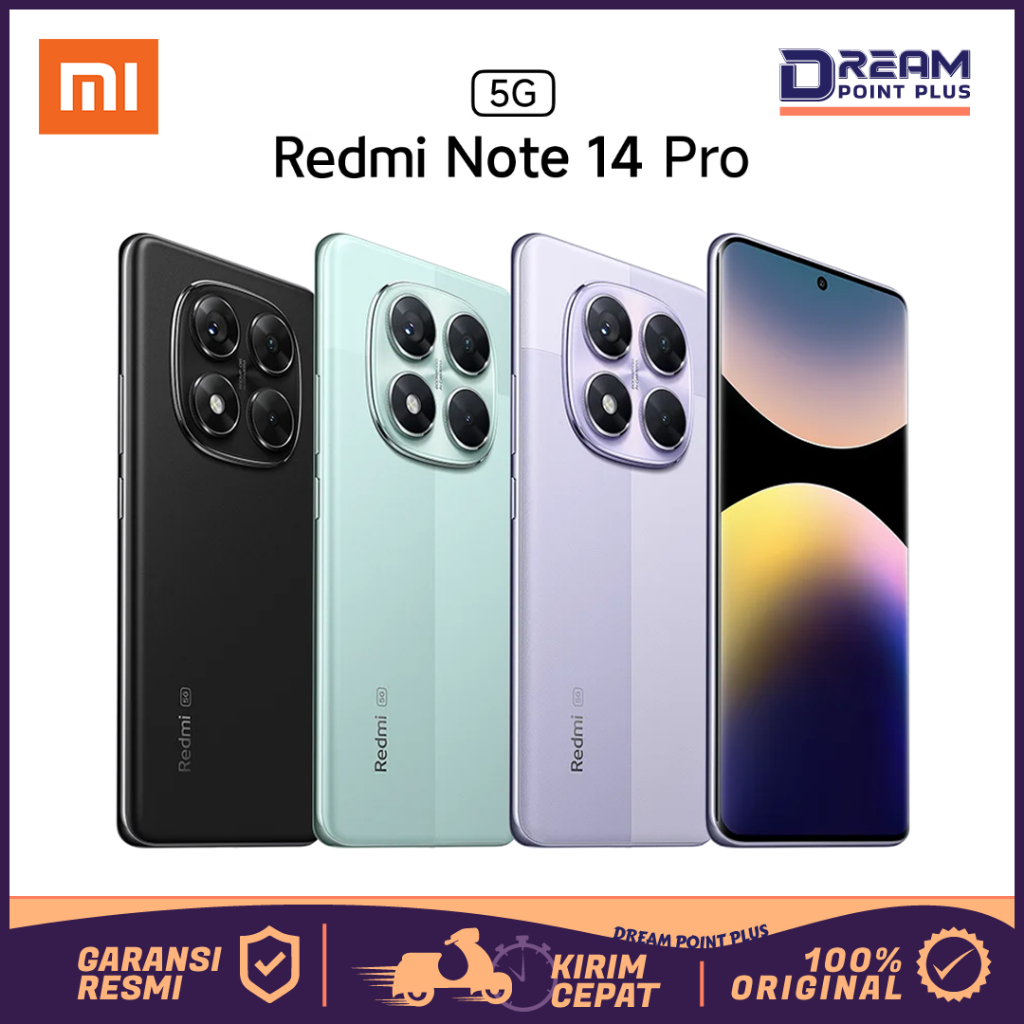 Xiaomi Redmi Note 14 Pro 5G 12/512GB HP Gaming Spek Dewa Dimensity 7300 Ultra AMOLED 120Hz Original