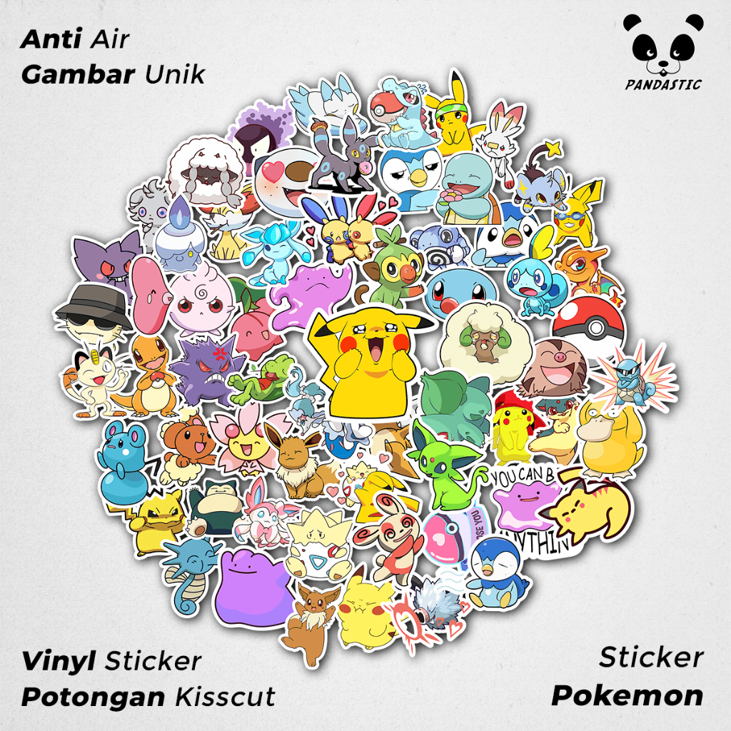 

Stiker Tempel Anime Pokemon Paper Vinyl Dekorasi Laptop Koper Tumbler Kulkas DIY