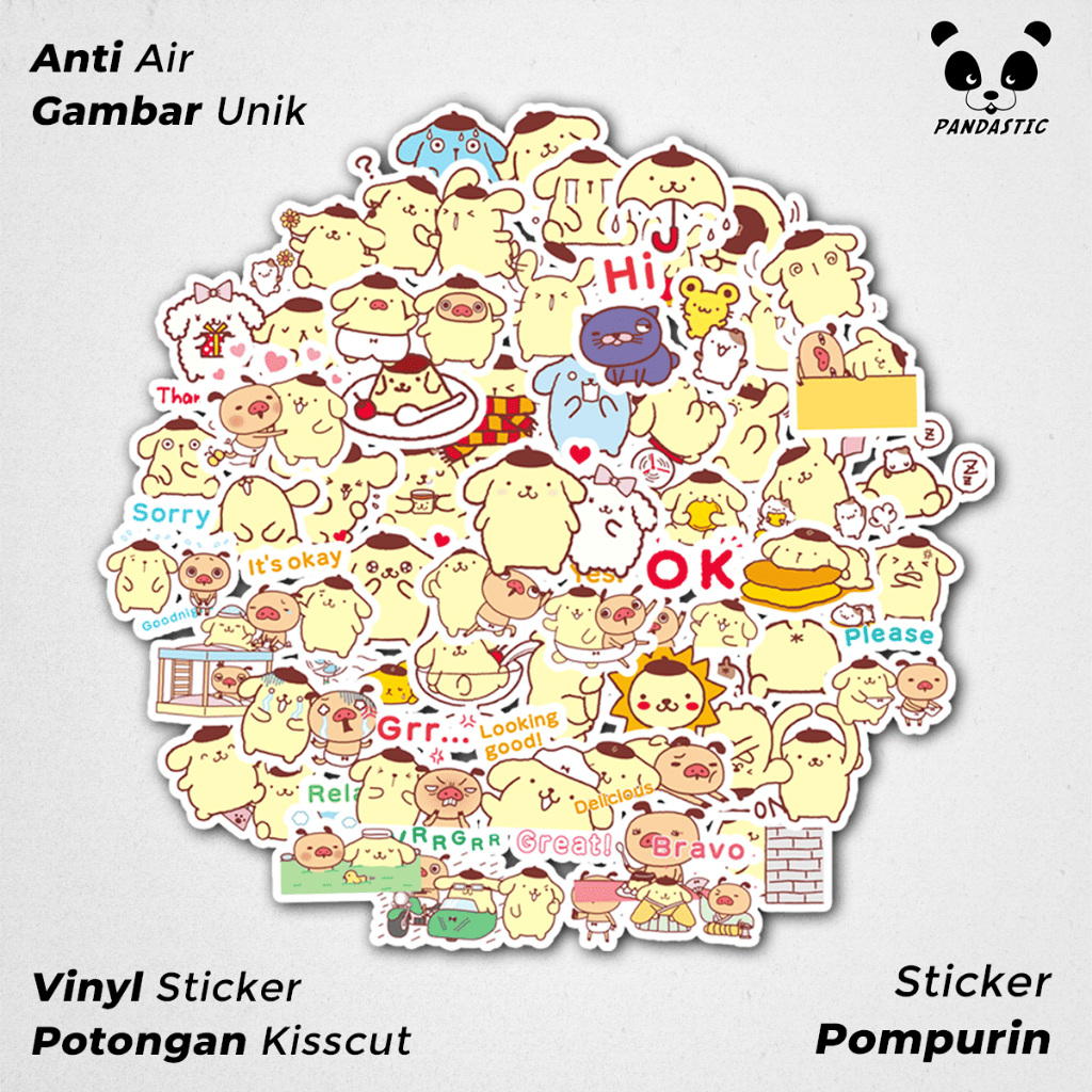 

Stiker Tempel Pompurin Kartun Film Paper Vinyl Dekorasi Laptop Koper Tumbler Kulkas DIY