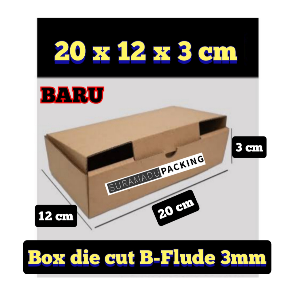 

Die cut pizza Kardus box karton packing 20x12x3 cm Packing Polos dan Tebal 3mm B FLUDE