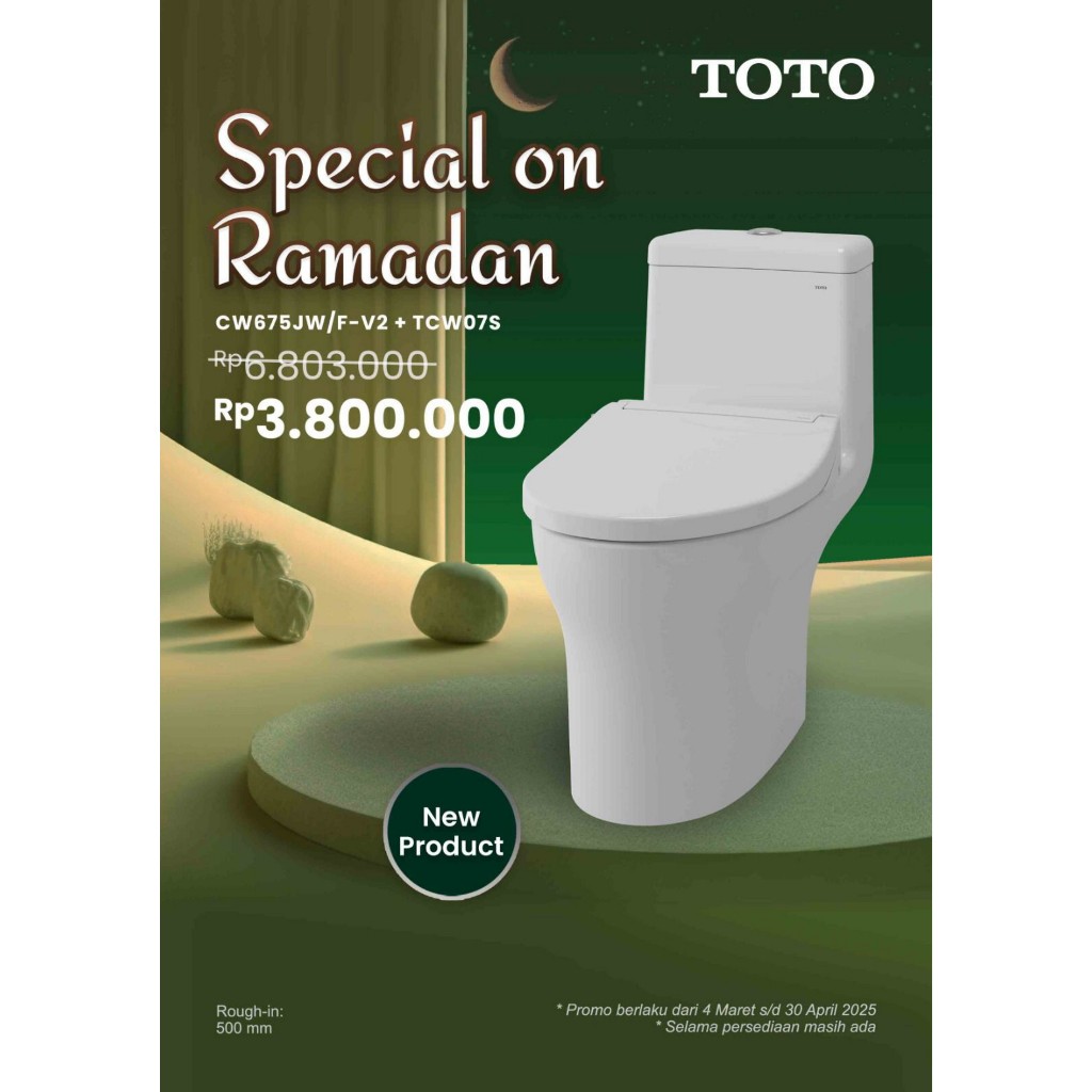 Closet Duduk TOTO CW675JW/F-V2 + TCW07S / Kloset Duduk Toto