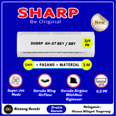 AC  SHARP  3/4.PK + PASANG ( Standard )
