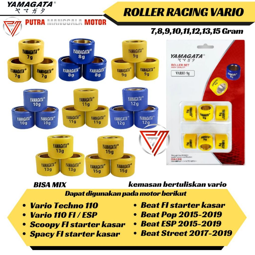 Roller Roler Racing Yamagata Vario old beat fi Scoopy fi Beatpop beat esp spacy stater kasar 7-15 gr