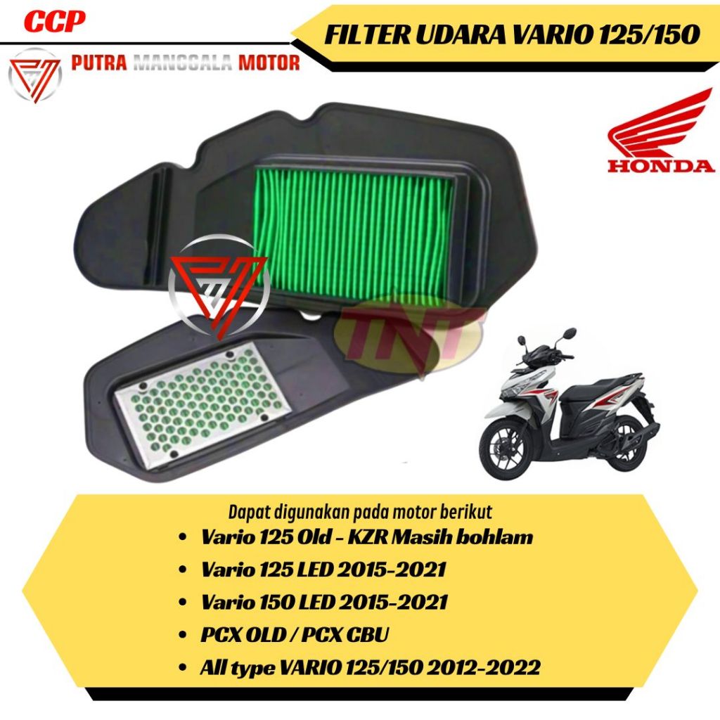 Filter udara Vario 150 fi LED Vario 125 LED Vario 125/150 K59-K60 2013-2022 tanpa pengait