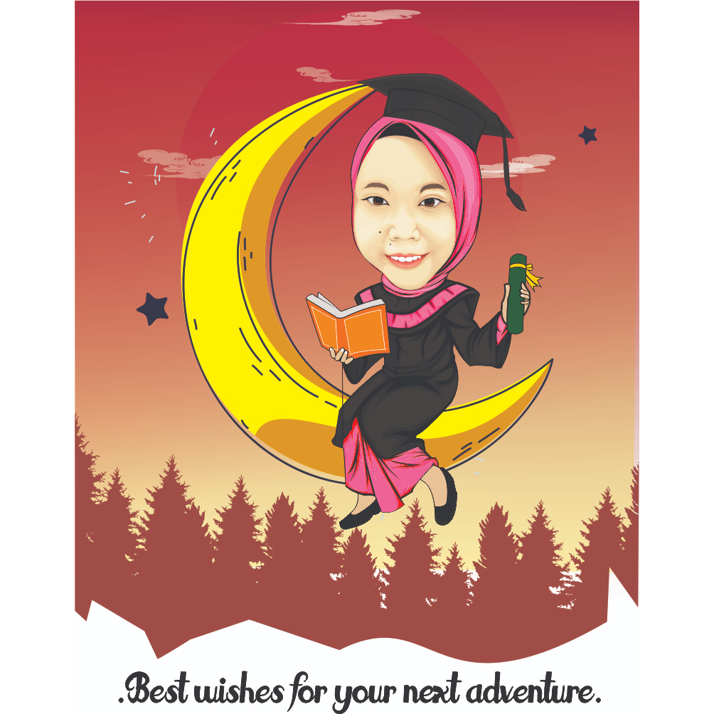 Kado Uniq Bingkai Foto Karikatur Wisuda | Vector art