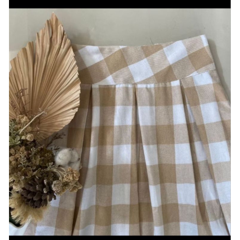 Rok Midi Flanel 7/8 terbaru / Rok flanel kotak 7/8