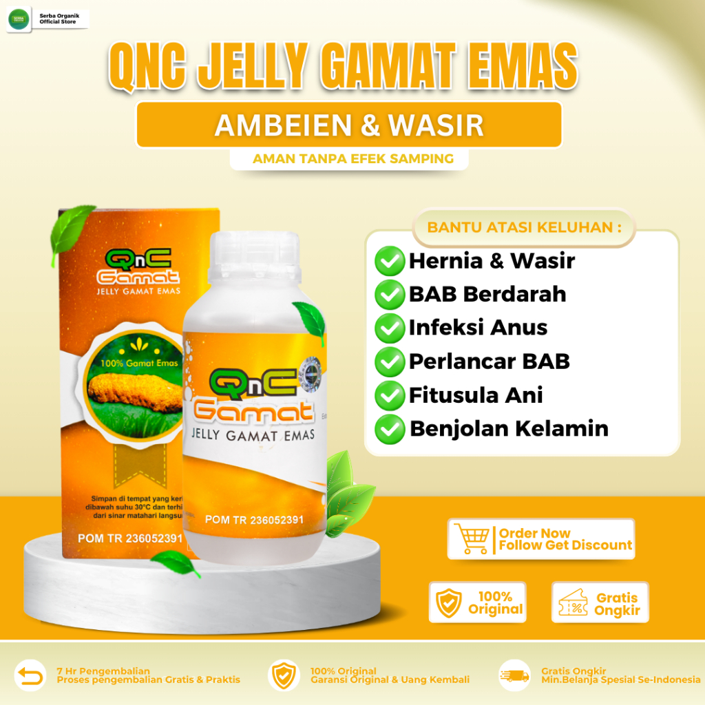 Qnc Jelly Gamat Emas Mengatasi Ambein Wasir Bab Berdarah Perlancar BAB Infeksi Benjolan Kelamin