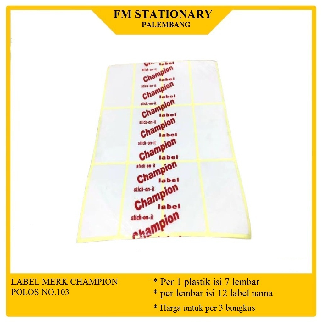 

label undangan champion 103 polos