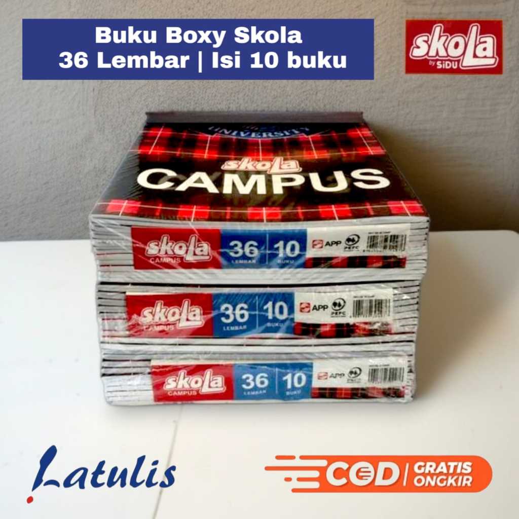 

Buku Tulis Campus SKOLA 36 Lembar (1 Pack isi 10 Buku)