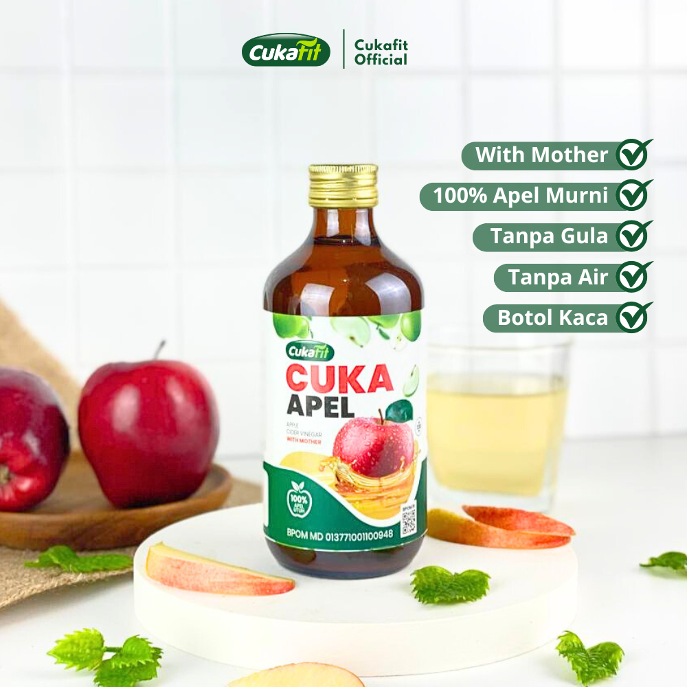 

Cukafit Cuka Apel Original With Mother Organik Apple Cider Vinegar untuk Diet & Kesehatan Botol Kaca