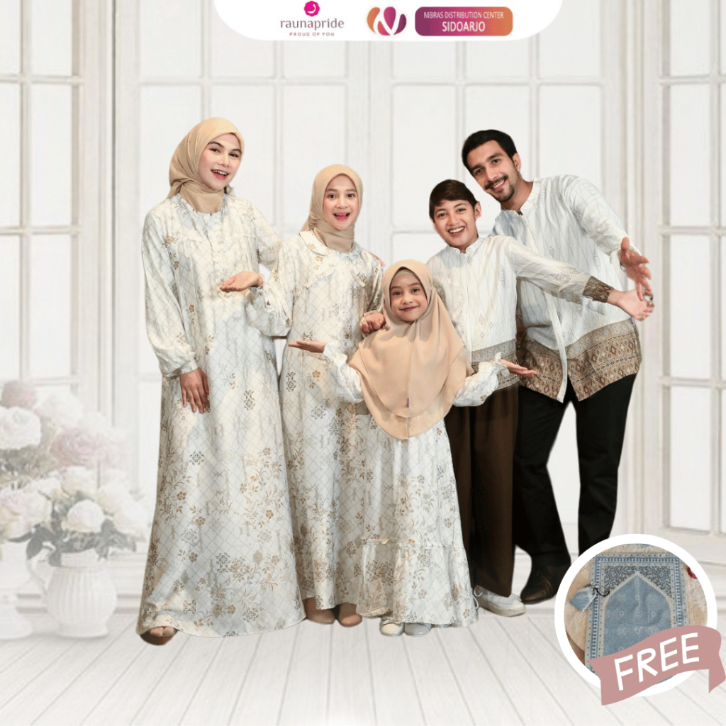 Family Set Mewah - Seragam Keluarga Lebaran Rauna Pride Asmara Broken White