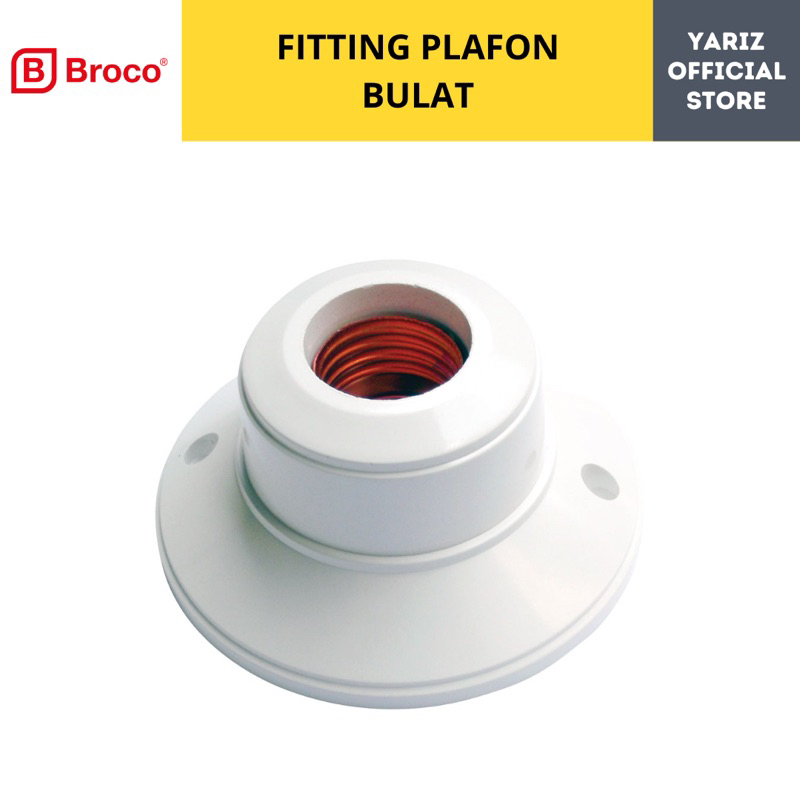 BROCO Fitting Plafon Bulat, Fitting Lampu Bulat Broco
