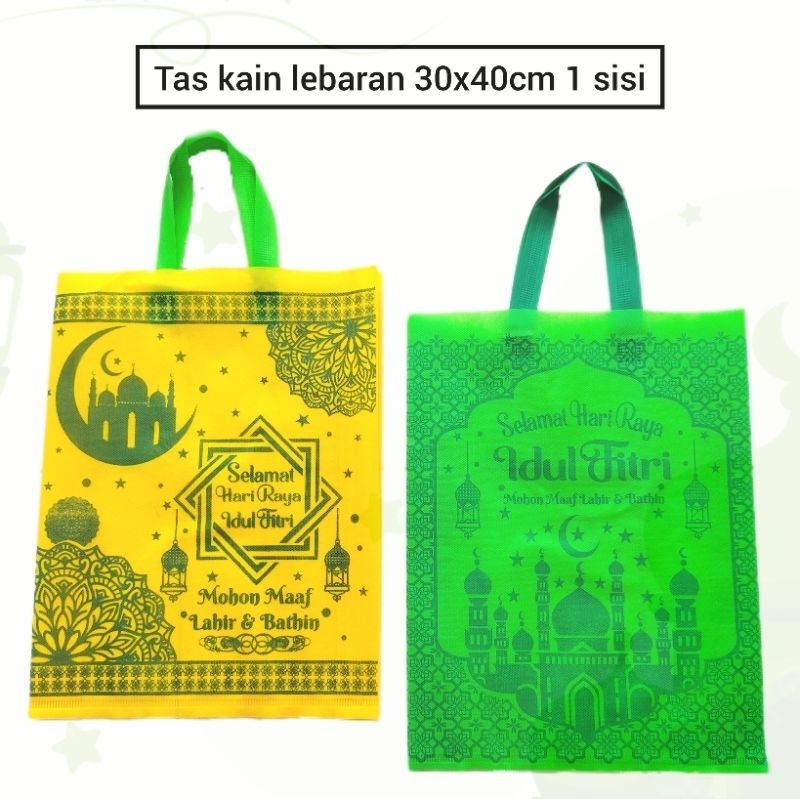 

V2_Tas Kain 30X40/25X35 Idul Fitri/Tas Kain Tebal / tas Bingkisan Ramadhan/Goodie Bag Spunbound / Tas Souvenir Lebaran