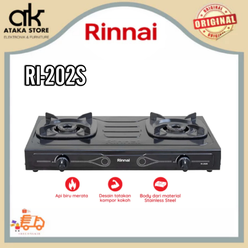 Kompor Rinnai 2 Tungku Rinnai 202S Kompor Dua Tungku