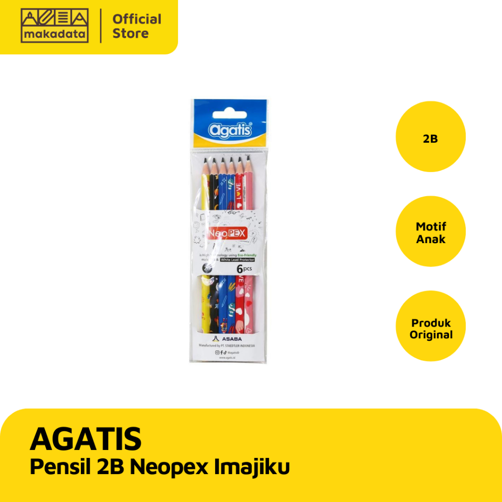

PENSIL/ PENCIL AGATIS 2B NEOPEX HEXA IMAJIKU MIXED COLLECTION SET 6 MURAH